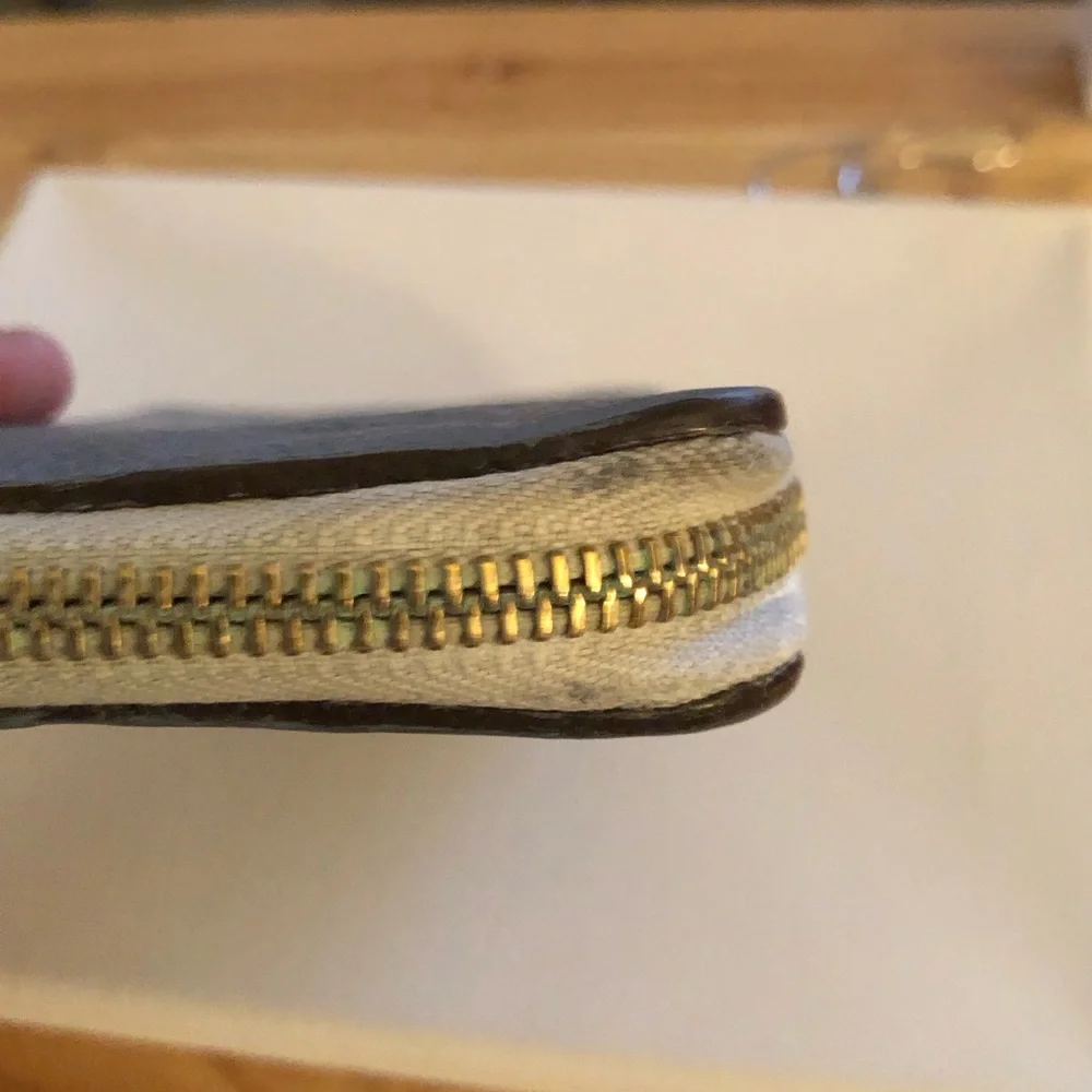 Louis Vuitton Slate Blue Embossed Monogram Zip Wallet